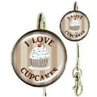 Accroche-clés I Love Cupcakes Marron