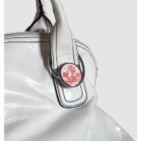 Accroche-sac Toile de Jouy Rose