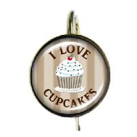 Accroche-clés I Love Cupcakes Marron